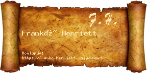 Frankó Henriett névjegykártya